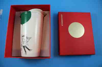 Starbucks 2014 12 oz. Taveler Coffee Mug / Tumbler - Boy with Green Balloon - Sold on eBay Jan, 3rd 2020 for $29.95