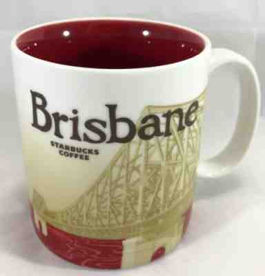 Starbucks Coffee Brisbane Australia Global Icon Series Collectors Mug Red Cream - Sold on eBay Jan, 3rd 2020 for $39.97