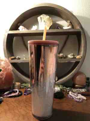 Starbucks 2019 Rose Gold Cascading Snow Cold Cup Tumbler Holiday Christmas 24 oz - Sold on eBay Jan, 3rd 2020 for $19.00