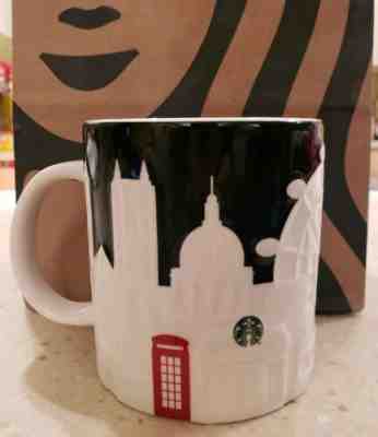 Starbucks London Relief Collector Black & White Embossed Coffee Mug Cup NEW - Sold on eBay Jan, 3rd 2020 for $20.00