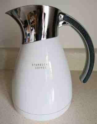 Starbucks Coffee 2005 White 32 oz Carafe Coffee Tea Pot Pitcher Metal Plastic - Sold on eBay Jan, 3rd 2020 for $15.95