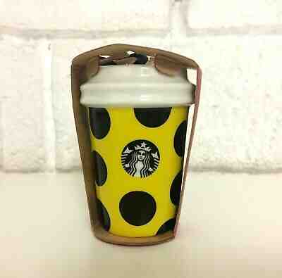 Starbucks 2015 Holiday Christmas Ornament Yellow Citron Polka Dots NEW - Sold on eBay Jan, 3rd 2020 for $15.99
