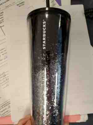 NEW Starbucks Holiday 2019 Black Silver Glitter Tumbler Cup 24 oz SHIP SAME DAY - Sold on eBay Jan, 3rd 2020 for $35.00