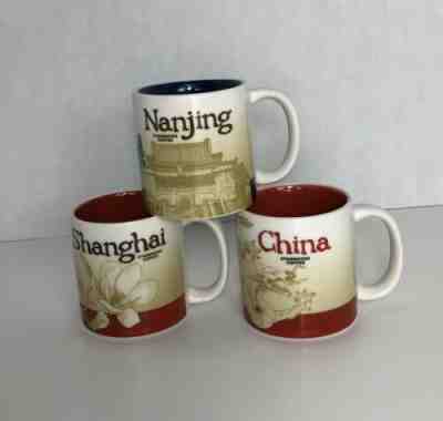 Starbucks Lot of 3 Espresso Cups Mugs 3oz. Nanjing China Shanghai - Sold on eBay Jan, 3rd 2020 for $15.00