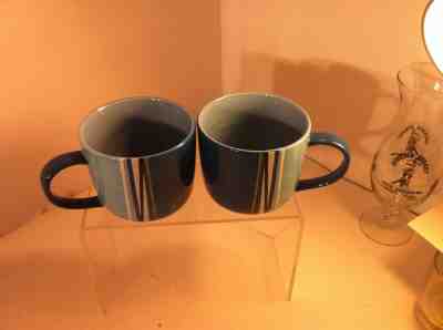 (2) STARBUCKS EXTRA LARGE COFFEE MUGS / CUPS 2008 BLUE STRIPED-FREE SHIP---VGC - Sold on eBay Jan, 3rd 2020 for $39.95