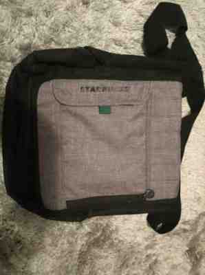 Starbucks Coffee Gray Laptop Messenger Bag Adjustable Strap Rare 