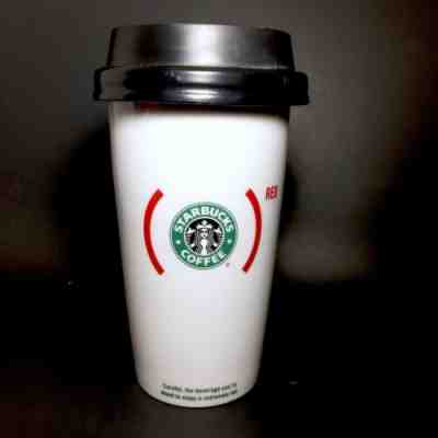 Starbucks 2010 Product Red Hope Charity Travel Tumbler Ceramic Mug/Cup 12oz EUC - Sold on eBay Jan, 3rd 2020 for $19.48