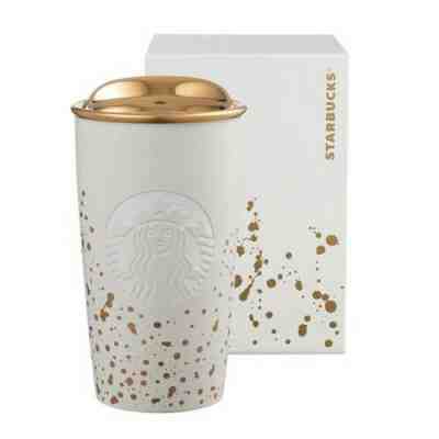 HTF Rare Starbucks 2017 Double Wall Travel Tumbler Gold Veranda 12oz - Sold on eBay Jan, 3rd 2020 for $134.99