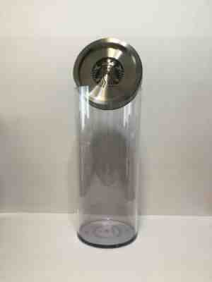 Starbucks Coffee Clear Plastic Canister, 2010 Mermaid Logo lid, BPA free - Sold on eBay Jan, 3rd 2020 for $15.00