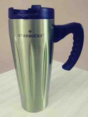 2004 Starbucks Barista Stainless Steel Green Tumbler with Handle 16 oz - Sold on eBay Jan, 3rd 2020 for $34.99