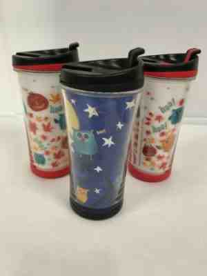 Starbucks Tumbler Holographic Fall Owls Leaves Pumpkins Halloween 8oz 2007 Lot 3 - Sold on eBay Jan, 3rd 2020 for $20.00