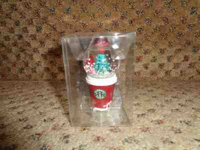 NIB 2006 STARBUCKS COFFEE CHRISTMAS TREE SNOW GLOBE RED 3" TO GO CUP ORNAMENT - Sold on eBay Jan, 3rd 2020 for $35.00
