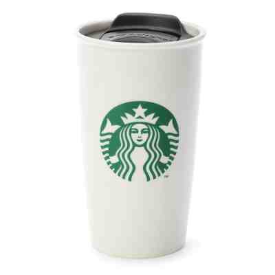 NEW Starbucks 2016 Double Wall 12oz Ceramic Travel Mug Mermaid Logo  - Sold on eBay Jan, 2nd 2020 for $25.99