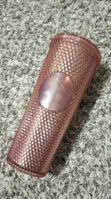 New Starbucks Acrylic Iridescent Rose Gold Pink Studded Rainbow Cold Cup Tumbler - Sold on eBay Jan, 2nd 2020 for $49.99