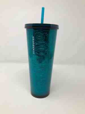 Starbucks 24 Oz. Tumbler Desert Floral Cactus Blue Venti - Sold on eBay Jan, 2nd 2020 for $19.99