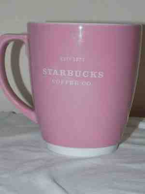 Starbucks 2006 Pink Abbey Mug With White Lettering, Rim And Base, 18 oz.   - Sold on eBay Jan, 2nd 2020 for $26.27