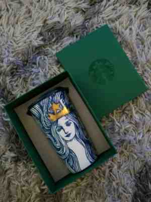 New Starbucks 2016 Anniversary Blue Siren Mermaid 12oz Ceramic Coffee Tumbler - Sold on eBay Jan, 2nd 2020 for $49.99