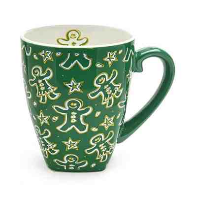 Starbucks Barista Coffee Mug Holiday 2001 Green Gingerbread Men 18 oz. - Sold on eBay Jan, 2nd 2020 for $35.10