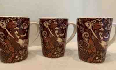 Starbucks Coffee Mug Cup 2007 Siren Mermaid Copper Brown  Shells 13 Oz Lot 3 - Sold on eBay Jan, 2nd 2020 for $26.00