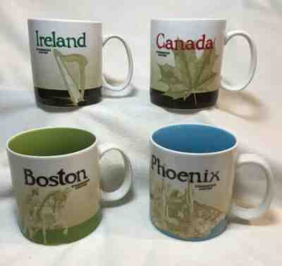 4 Starbucks IRELAND CANADA BOSTON PHOENIX Mugs Global Icons Series Coffee Cups - Sold on eBay Jan, 2nd 2020 for $74.95