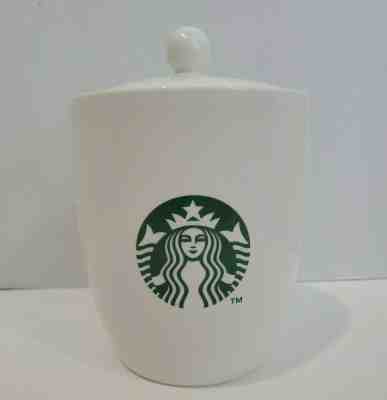 Starbucks Ceramic Canister Sugar Coffee Tea Cookie 2013 Airtight Jar Lid Top 6" - Sold on eBay Jan, 2nd 2020 for $18.99