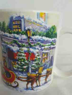 LIMITED EDITION STARBUCKS CHRISTMAS HOLIDAY 2001 MUG Barista Winter Scene 16 OZ. - Sold on eBay Jan, 2nd 2020 for $15.00
