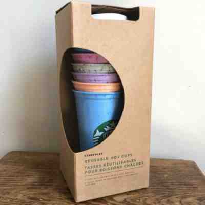 Starbucks Summer Collection 2019 Reusable Hot Cups 6 pack with 6 lids - Sold on eBay Jan, 2nd 2020 for $25.00