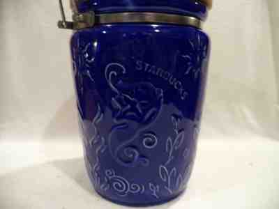 Starbucks Cobalt Blue  Ceramic Embossed Siren Mermaid Coffee Canister Beautiful! - Sold on eBay Jan, 2nd 2020 for $19.99