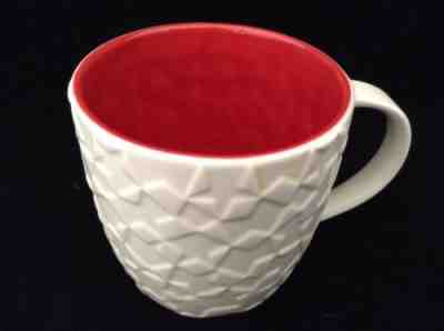 White Bone China Starbucks Mug Red Inside Embossed Pinwheels 2011 Unused - Sold on eBay Jan, 2nd 2020 for $19.94