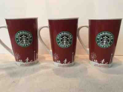 Set Of Three Genuine Vintage Starbucks 16 oz. 2006 Holiday Coffee Mug Cup - Sold on eBay Jan, 2nd 2020 for $15.00