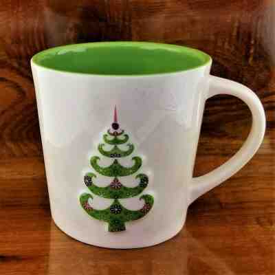 New 2006 STARBUCKS Holiday Snowflakes 3D Christmas Tree Coffee Mug 17 Oz - Sold on eBay Jan, 2nd 2020 for $21.95