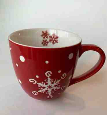 Starbucks Coffee SNOWFLAKE 16oz Mug Cup Holiday 2007 Red Christmas Debossed EUC - Sold on eBay Jan, 2nd 2020 for $34.99