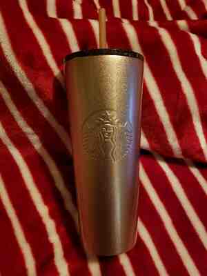 Starbucks Rose Gold Glitter Stainless Steel 24 fl oz Cold Cup Tumbler 2018 NWT - Sold on eBay Jan, 2nd 2020 for $39.99