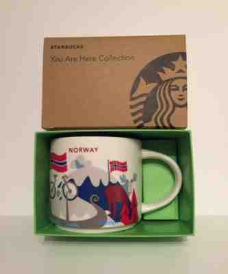 Starbucks Norway YAH Mug Viking Ship Northern Lights Ski Bike Norse You Are Here - Sold on eBay Jan, 2nd 2020 for $69.99