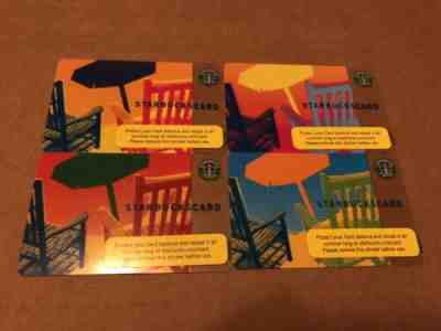 Starbucks Gift Card 2006 Complete Set Of Umbrellas! Ultra Rare Collectible!