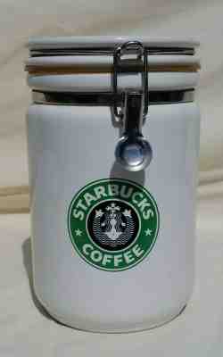 Starbucks Coffee 8" Round Hermetic White Ceramic Canister / Jar Bee House Japan - Sold on eBay Jan, 2nd 2020 for $47.99