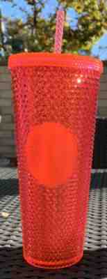 Starbucks Venti Iridescent Studded BLING RED PINK TUMBLER Cup Straw Holiday ‘19 - Sold on eBay Jan, 2nd 2020 for $28.00