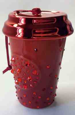 Starbucks Red or White Swarovski Crystal Ornament Domed Cold Cup Rose Gold Cup - Sold on eBay Jan, 2nd 2020 for $39.95