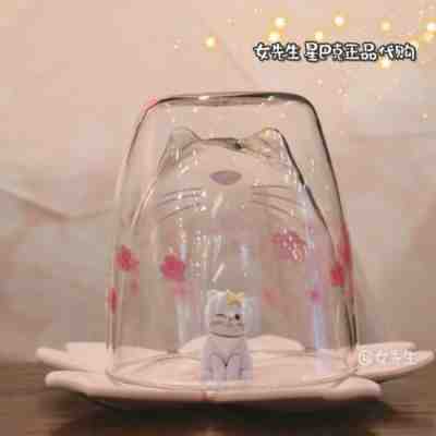 New China 2019 Starbucks Sakura 8oz Cute Pink Cat Double Wall Glass Mug - Sold on eBay Jan, 1st 2020 for $29.99