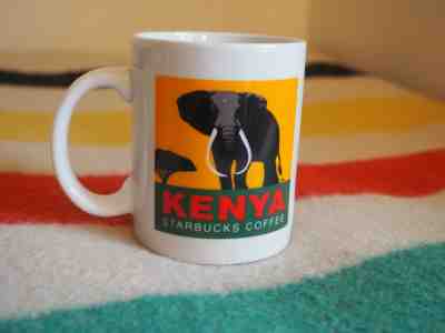 STARBUCKS Kenya ELEPHANT Africa Safari Ceramic Coffee Tea Mug Cup 4" Tall EUC - Sold on eBay Jan, 1st 2020 for $17.95