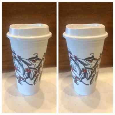 2x Starbucks Reusable Cups Cherries W/lids 2019 Coffee Bean Cherry Grande SetNEW - Sold on eBay Jan, 1st 2020 for $15.00