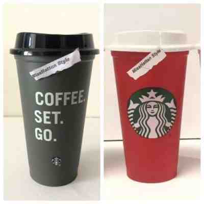 Starbucks Reusable Cups Red & Green Set Of 2 Limited Edition Grande W/Lids NEW - Sold on eBay Jan, 1st 2020 for $20.00