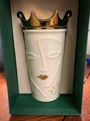 Starbucks 2016 Siren Removable Gold Crown Travel Ceramic Double Wall Tumbler HTH - Sold on eBay Jan, 1st 2020 for $95.00