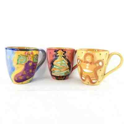 Starbucks Coffee Company Christmas Hand Painted Mugs Cup Made in Italy Set of 3 - Sold on eBay Jan, 1st 2020 for $55.98