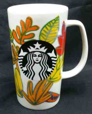 Starbucks Coffee Siren Mermaid Cup Autumn Fall Leaves 2016 Tall Mug 16 oz - Sold on eBay Jan, 1st 2020 for $15.99