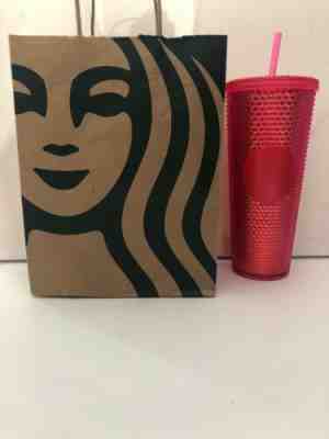 STARBUCKS 2019 Neon Pink Studded Cold Cup Tumbler Winter HOLIDAY Venti 24 Ounce - Sold on eBay Jan, 1st 2020 for $30.00