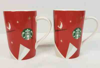 Set of 2, 2012 Starbucks Tall Coffee Mug Cup 12 Oz Partridge Tree Christmas Bird - Sold on eBay Jan, 1st 2020 for $18.47