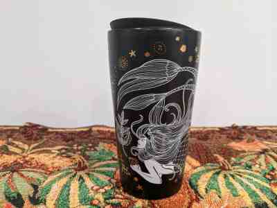 NEW - Starbucks Black Ceramic Tumbler Mug Mermaid Siren 12 oz Christmas Holiday! - Sold on eBay Jan, 1st 2020 for $30.99