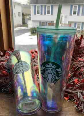Starbucks Iridescent Tumbler 24 Oz Mermaid Tail Waves - Sold on eBay Jan, 1st 2020 for $17.50