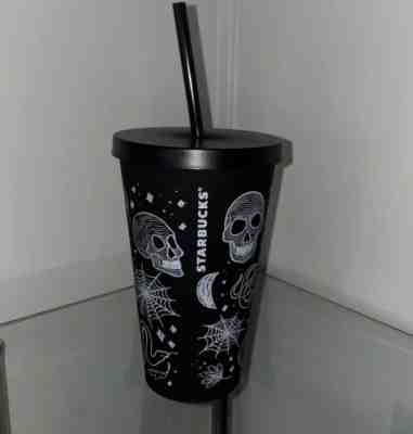 Starbucks Halloween 2019 Skull 16 Oz Tumbler Cup Purple Black Web NEW - Sold on eBay Jan, 1st 2020 for $36.00